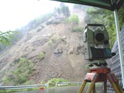ノンプリズムTSを使用した災害復旧測量
